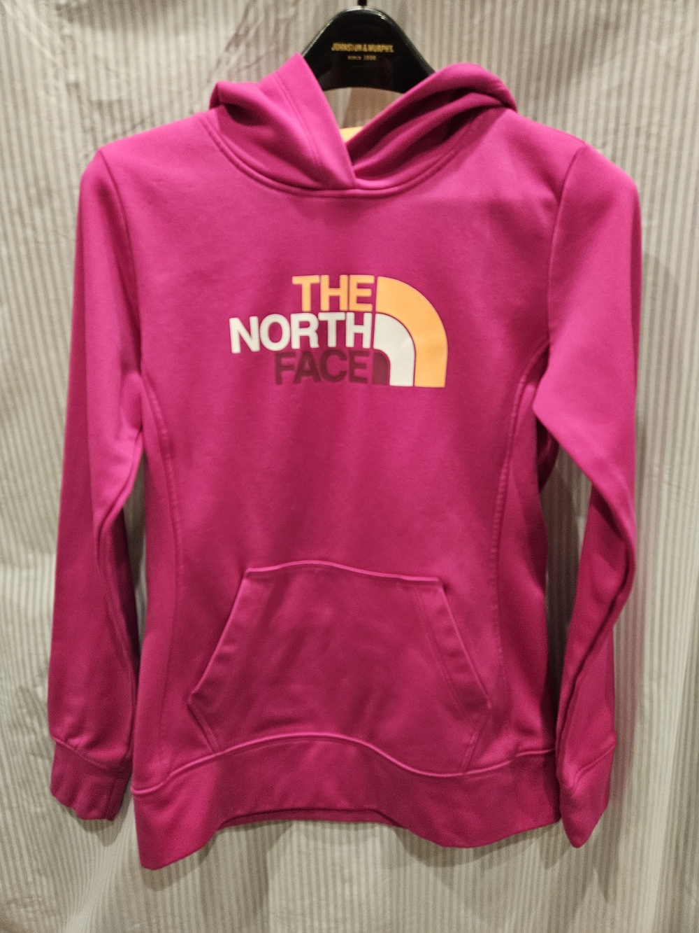 The North Face Women's Size Small Fuchsia Orange Hoodie Hooded Sweatshirt Logo